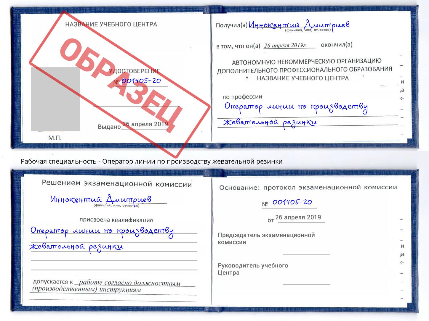 Оператор линии по производству жевательной резинки Сунжа